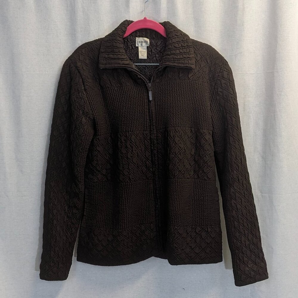 Chico's *Size 1 (See information below) Cocoa Brown Jacket